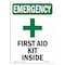 Signmission Safety Sign, OSHA EMERGENCY, 5" Height, First Aid Kit Inside, Portrait OS-EM-D-35-V-10486 - alternate 1